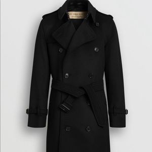 Burberry Men's Wool Cashmere Trench Coat Black